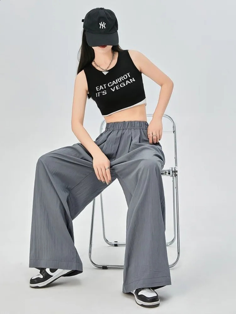HOUZHOU Y2K Baggy black stockings womens oversized retro Korean style Harajuku fashion streetwear casual summer 240827