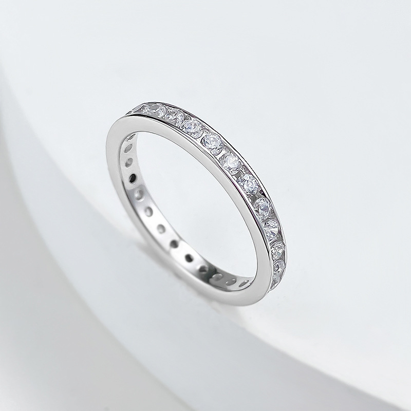 Sterg Sier Moissanite Wedding Ring for Women - Elegant Simple Design, Full Round Brilliant Cut, Bridal Party Gift