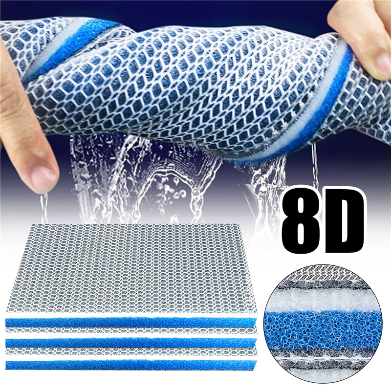 Aquarium 8D Sponge Filter Cotton Denitrifier Accessories Reusable Fish Tank Pond Foam Agent Improved 8 Layer Non Gel Filter Pad
