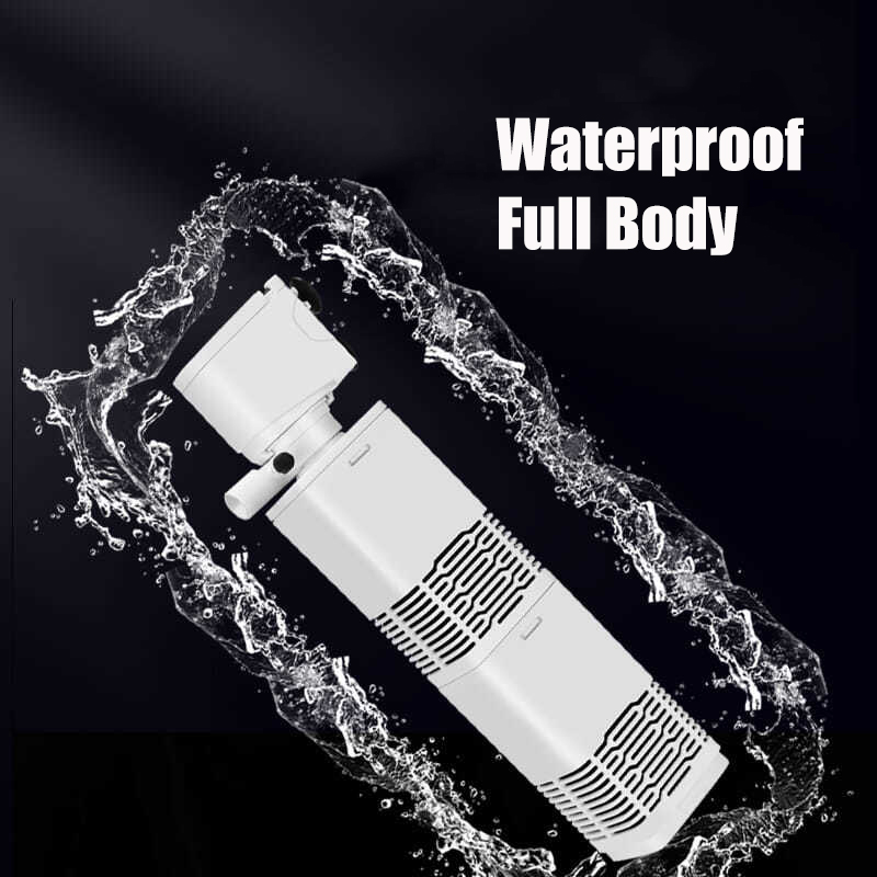 Silent Fish Tank Filter Water Filtration Equipment Submersible Air Oxygen Internal Pump Aquarium Filter Wave Pump 4-IN-1