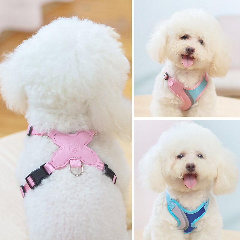 Dog Harness and Leash Set Vest Style Leather Pet Harness with 180cm Leashes Adjustable Pet Harness for Dog Training and Running