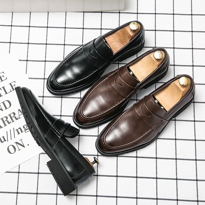 Casual Mens Leather Breathable Business Designer Brand Office Loafers Formal Classic Smile Footwear Dress Shoes for Men Flats 48 2ceb