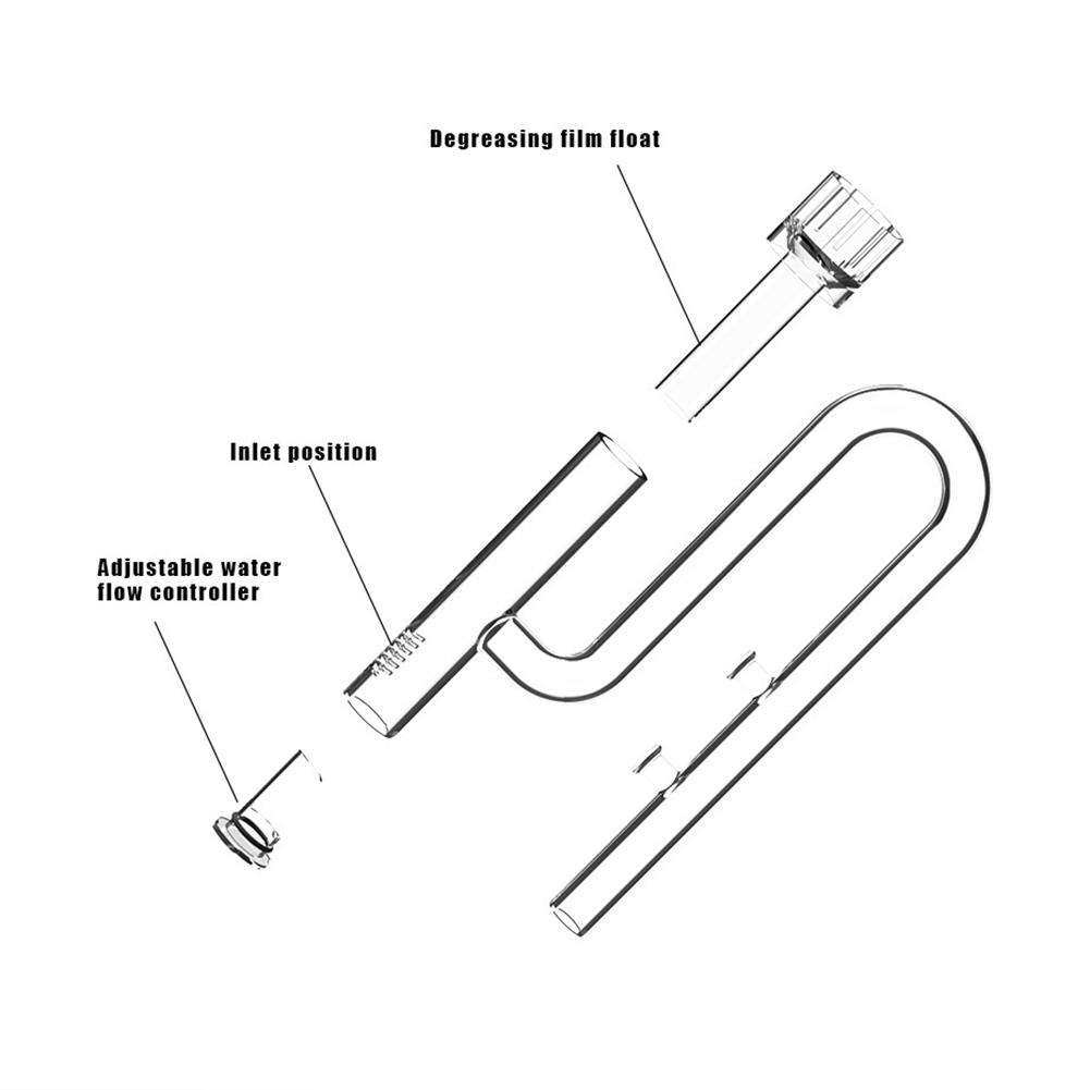 Mini Glass Lily Pipe Skimmer Inflow Filter System Aquarium Fish Tank Supplies Accessories