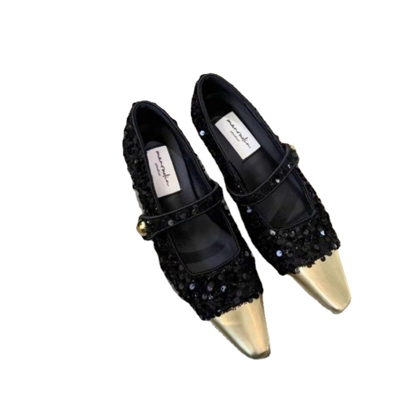 Gold Toe Costume Mary Jane Pumps Women, Plaid Tweed Designer High Heels Shoes for 2024 Spring Autumn