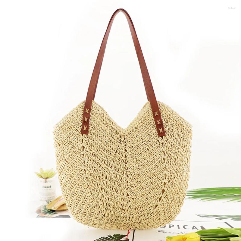 2025 NEW Totes Summer Women Straw Handbags Hands Woven Shoulder Bag Female Vacation Tote Purse For Travel Shopping zhanyishengli