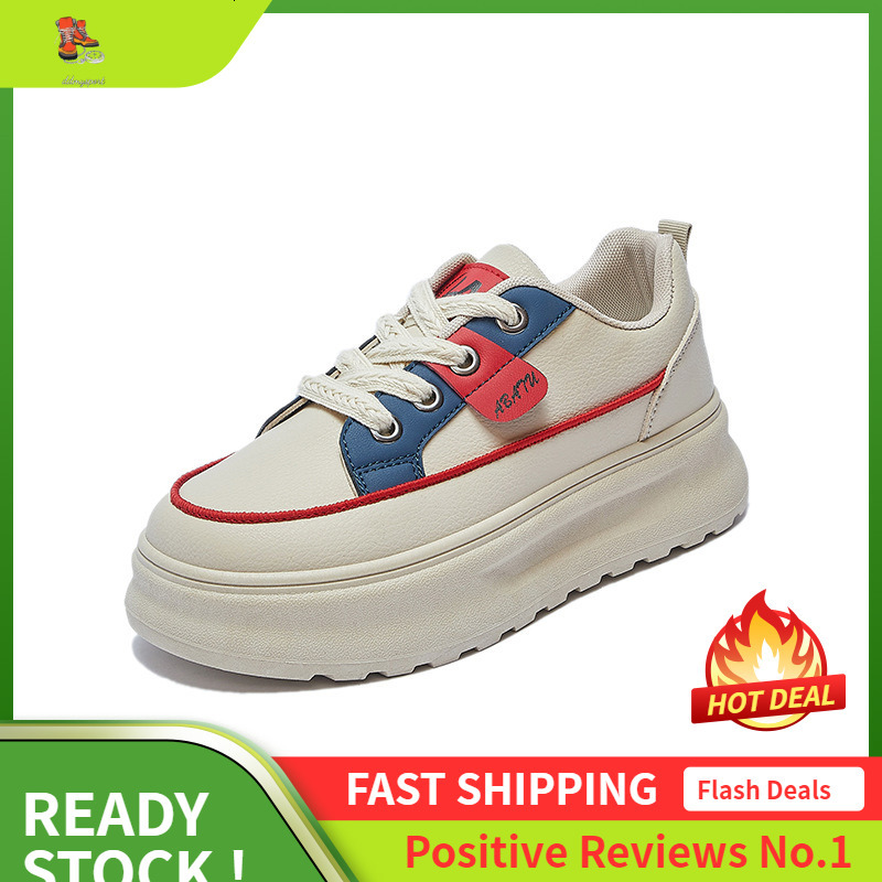 Ddmysports Autumn White New Korean Version Ins Female Student Thick Soled Height Increasing Sports Board Casual Shoes ZY OUTDOOR