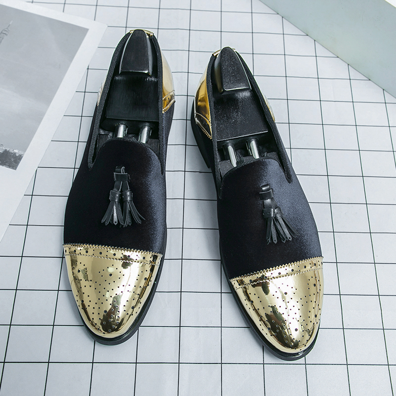 38~47 Designer Mens Casual Leather Brogue Formal Corduroy Breathable Business Office Loafers Footwear Dress Shoes for Men Flats b5c5