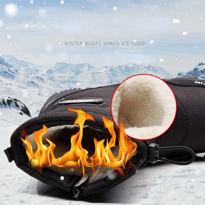 Snow Wool for Men Waterproonkle with Fur Winter Shoes Non-slip Women Boot Outdoor Thick Plush Warm Men's Boots 4def 's s