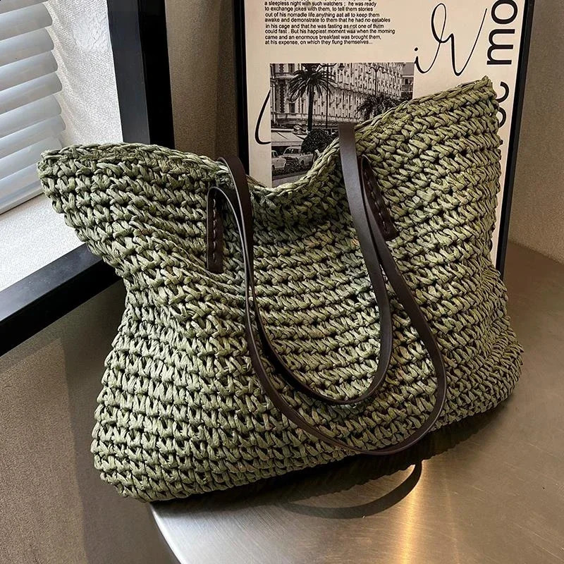 Summer y n Womens Bag Grass Fashion Shoulder Leisure Large Capacity 240830