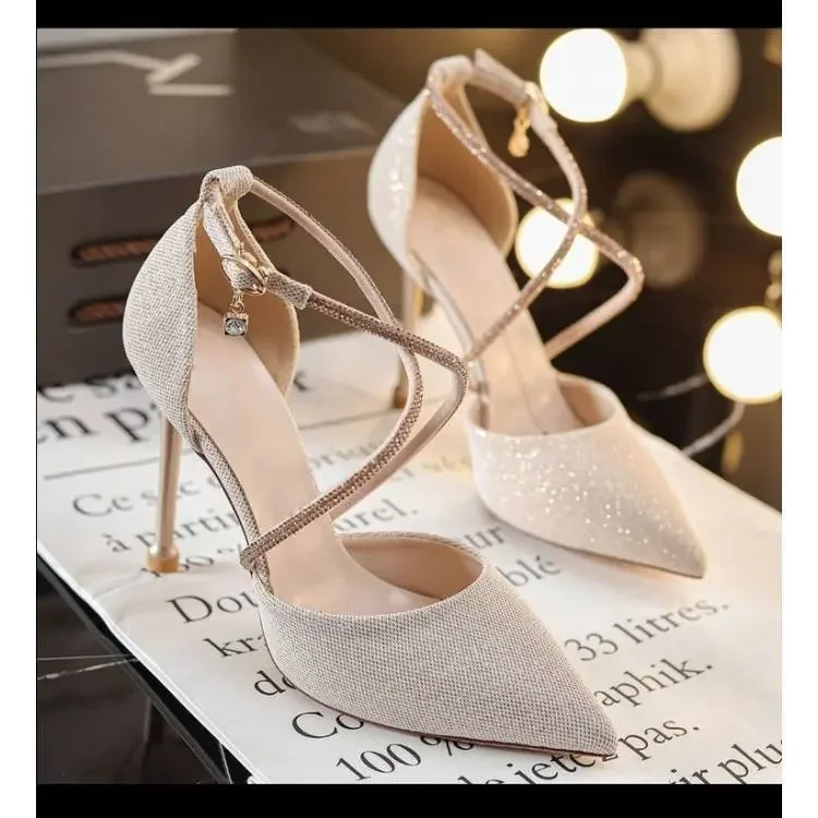 New 2022 fashion summer Sexy Stiletto High Heels New pumps Ladies Pointed Toe Shallow Party Shoe for wedding women black shoes d648