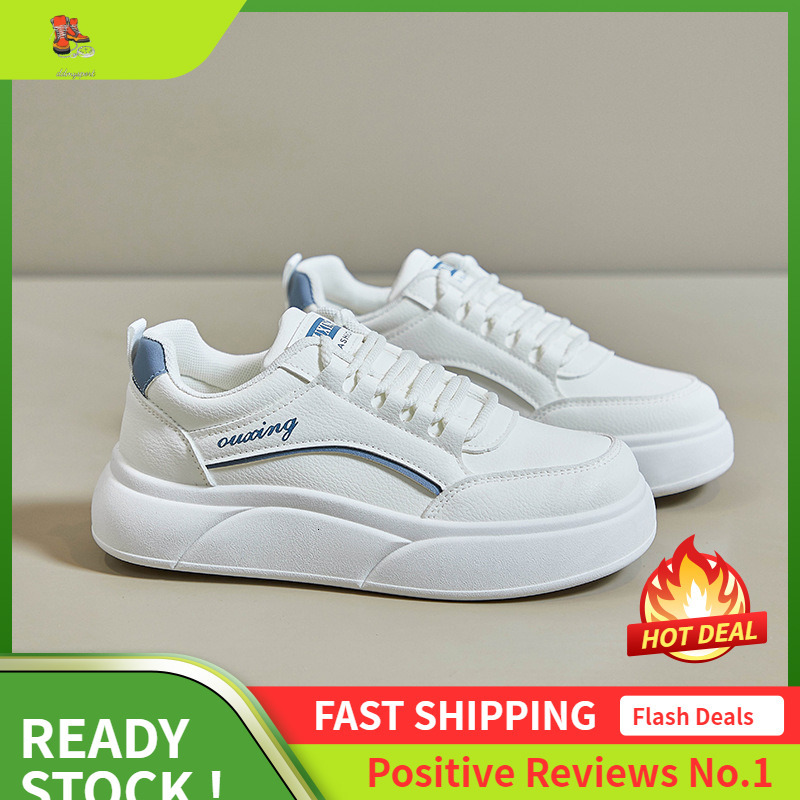 Ddmysports Spring Little White New Korean Edition Instagram Female Students Thick Sole Eightened Sports Board Shoes Leisure Street Shoot S OUTDOOR