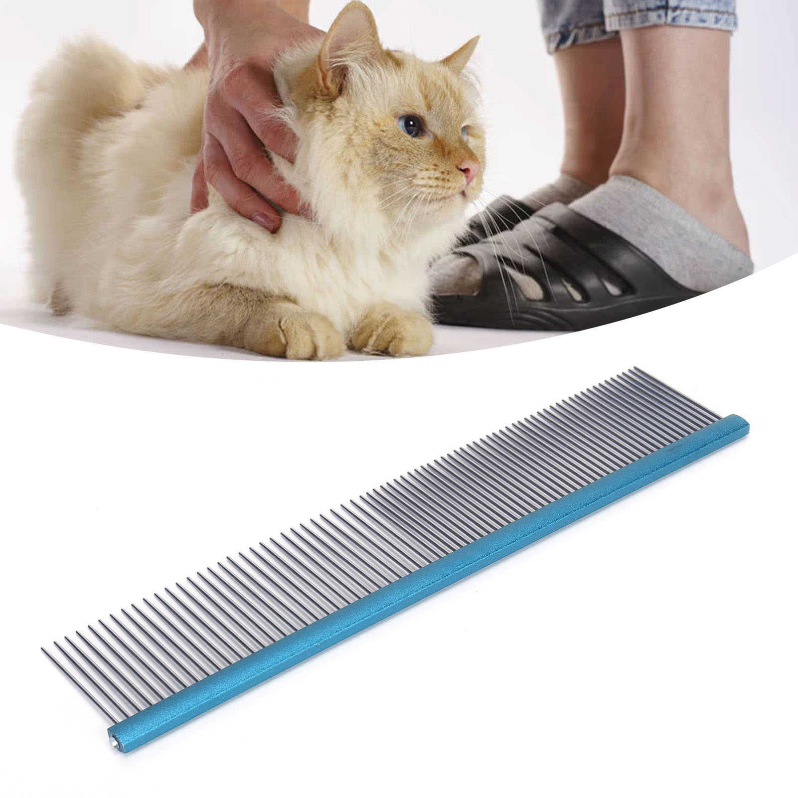 Pet Hair Removal Comb Stainless Steel Pet Grooming Comb Gently Removes Loose Knotted Hair Dog Cat Cleaning Beauty Tools
