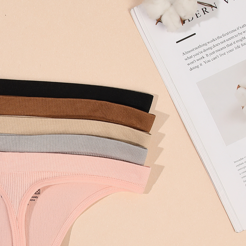 Five piece set - Women's solid color seamless high waist high elasticity shaping sports underwear-XY4122