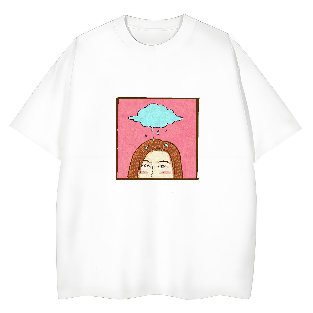 Fashion Casual T Shirts Women 230g Cotton Breathable Short Sleeve Sport portrait Tshirt for Man Woman Soft Anime Tee Shirt