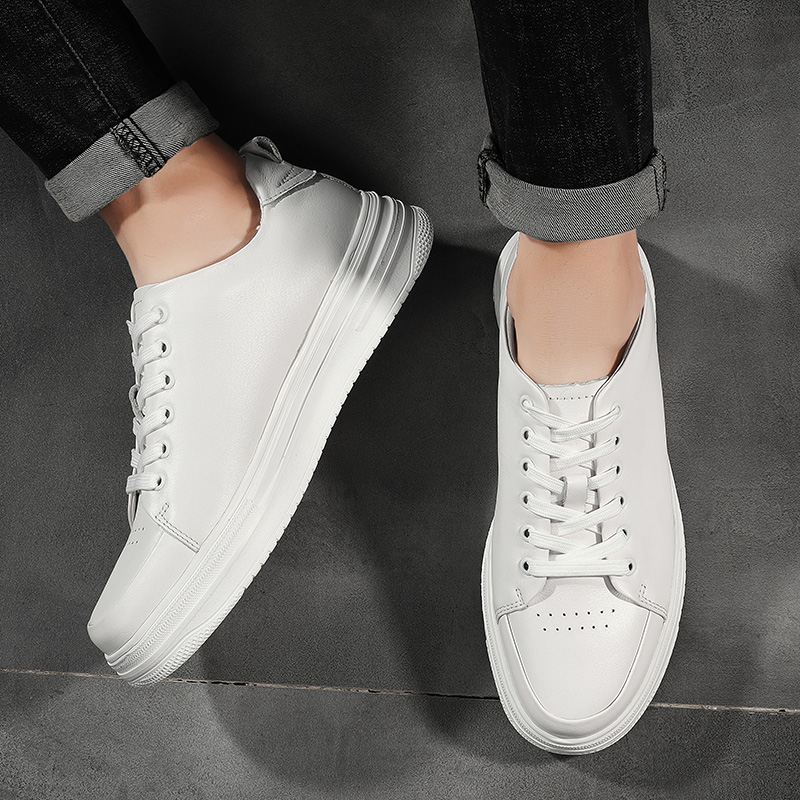 New Man Genuine Leather Elevator Shoes Comfortable Heightening Shoes For Men Insole Falt/6cm Casual Lift Sneakers Taller Shoes