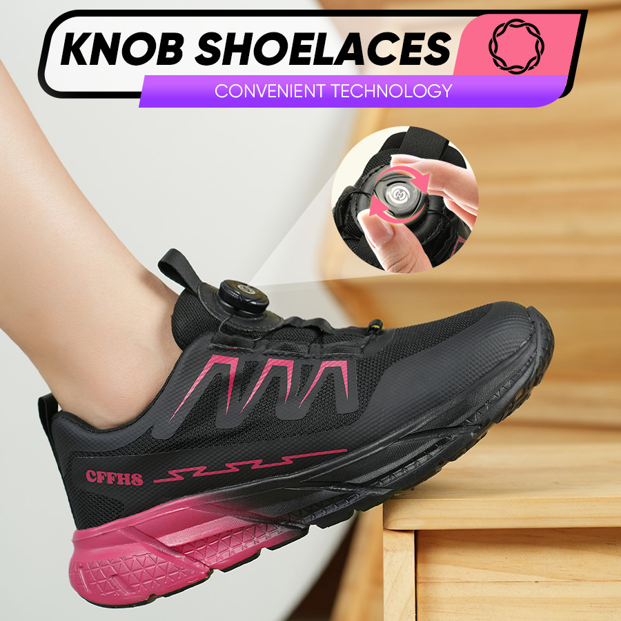 Safety Anti-Smash Anti Puncture Work Rotating Buttons Women's Sneakers Breathable Steel Toe New Shoes Protective