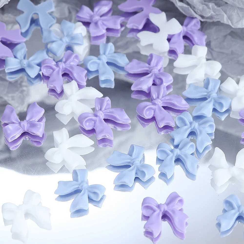 50 pieces of ribbon bow nail charm accessories colorful bow handicrafts DIY jewelry making Valentines Day nail art decoration W240829