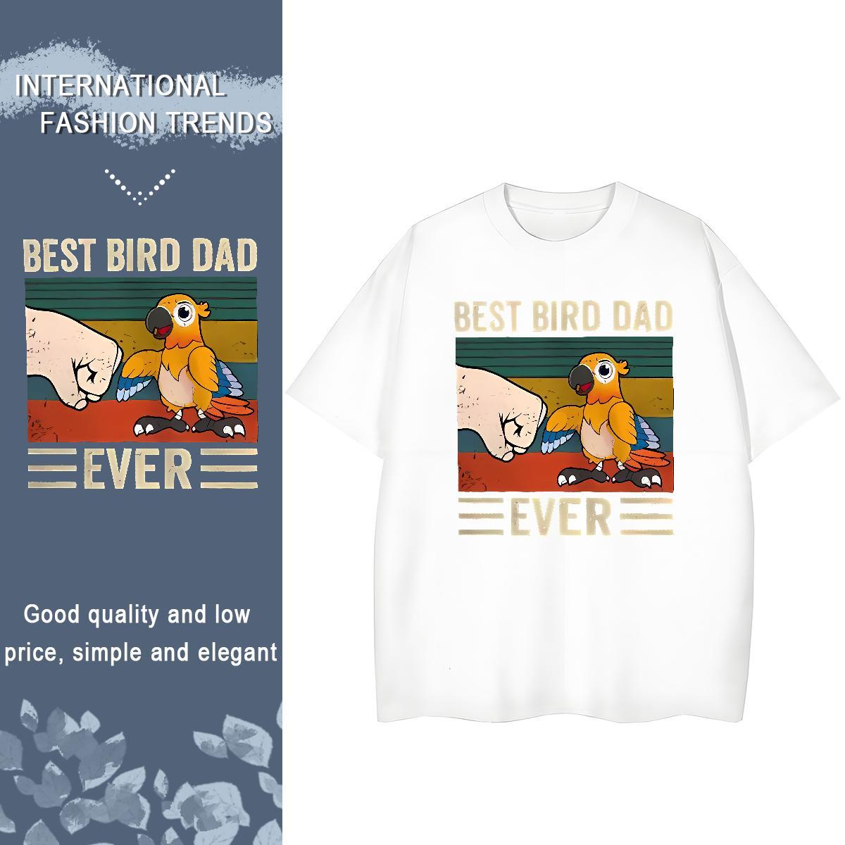 Unisex Women Tees 230g Pure Cotton bird Hip Hop Street T-Shirts for Women O Neck Short Sleeves Anime Print Tops