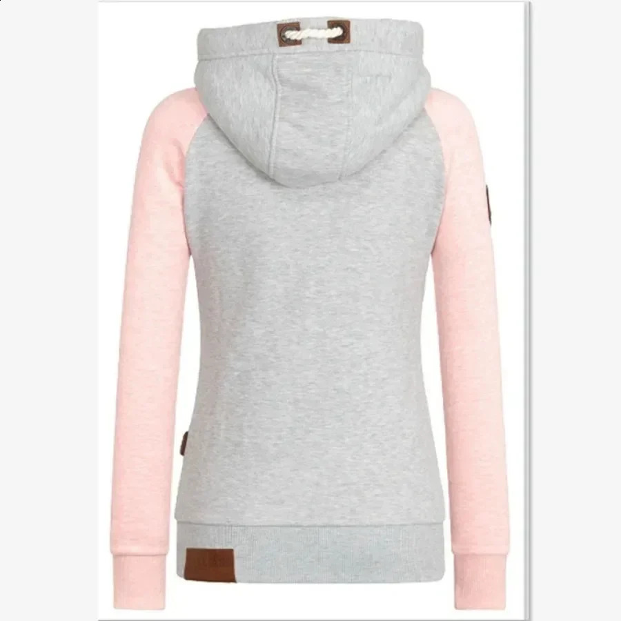 Womens Casual Hoodie Jacket Zipper Mixed Color Coat Top Sportswear Large Dress 240827