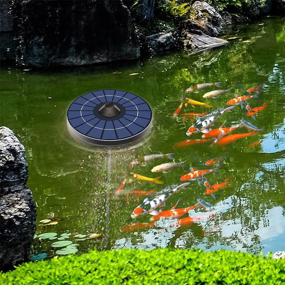 Solar Water Air Pump Fish Tank Oxygenator Air Oxygen Pump Aerator With Air Bubble Stone,for Gardening Water Circulation Pond