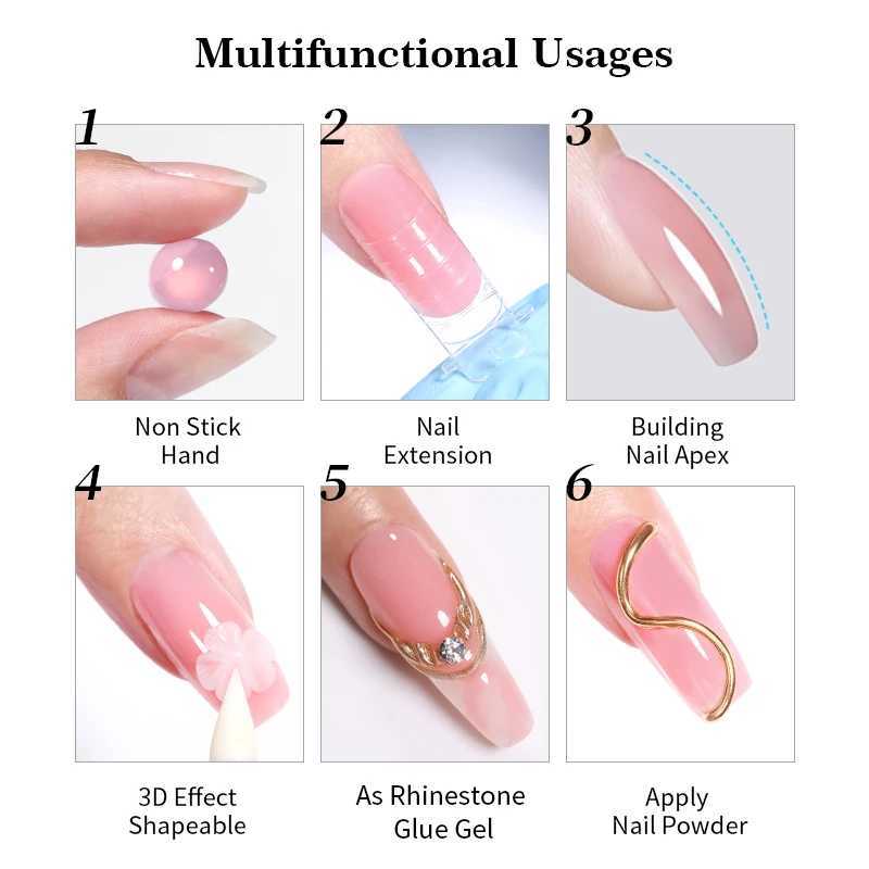 Born Pretty 15ml transparent rodless hand extension gel nail polish for 3D shape nail art solid emulsion jelly hard gel for false nails W240829