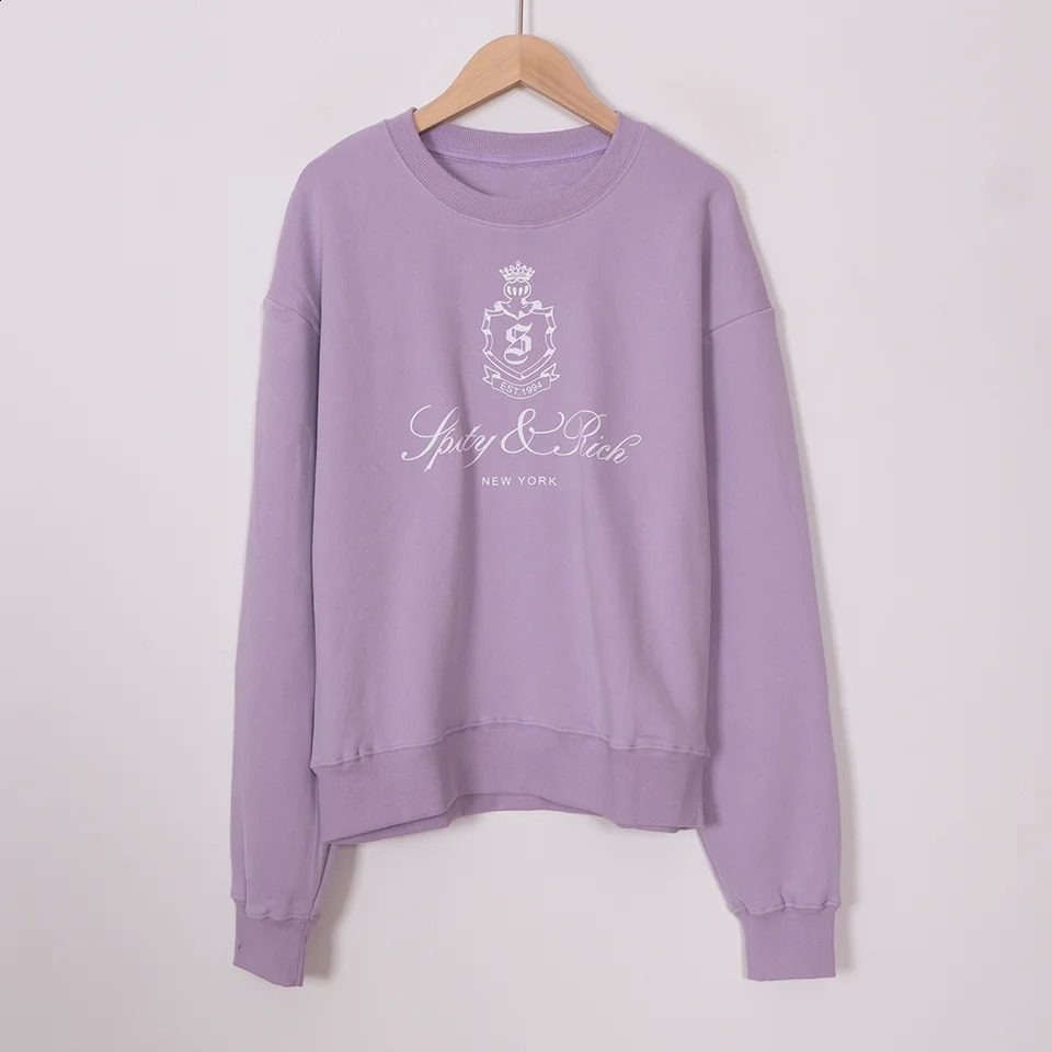 ZESSAM Letter Graphic Print Spotry Sweatshirt Women ONeck Long Sleeve Sporty Female Pullover Vintage Casual Lady Top 240827