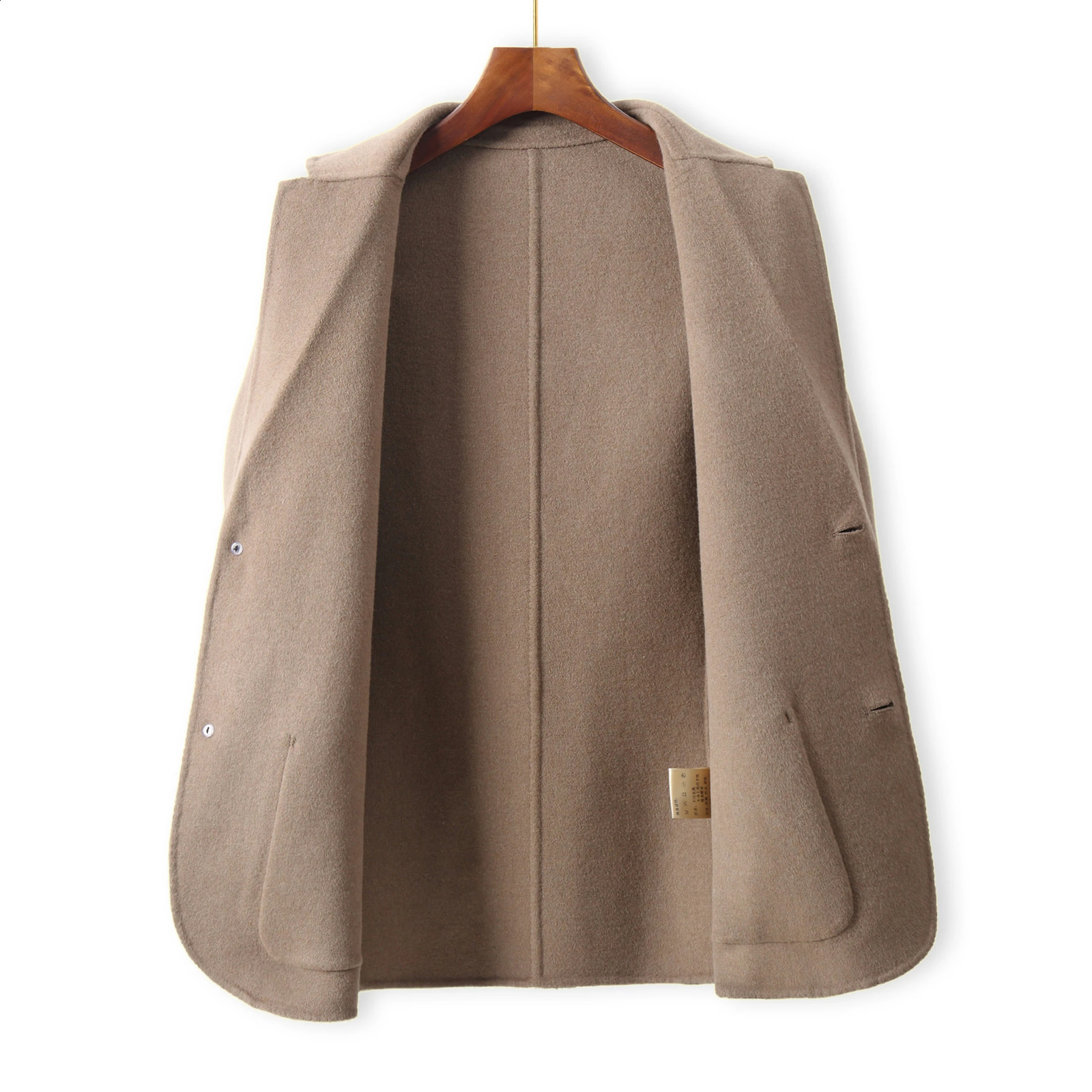 autumn double-sided wool coat jacket hand sewn high-end fabric mens casual wool top 240829