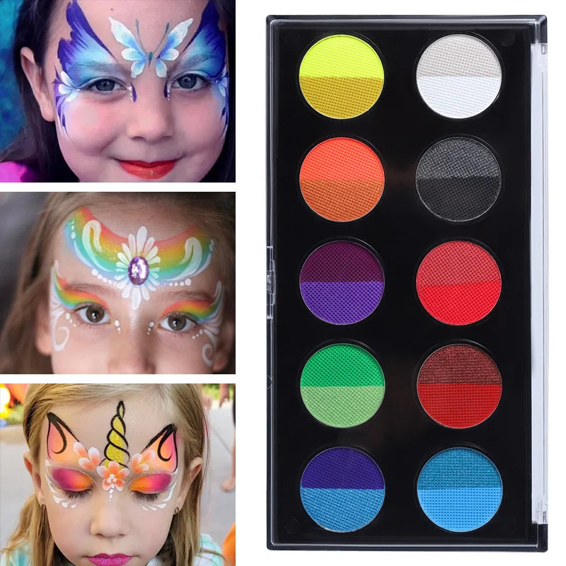 Two tone fluorescent makeup with UV glow for Halloween Christmas themed parties role-playing and club stage performances 240829