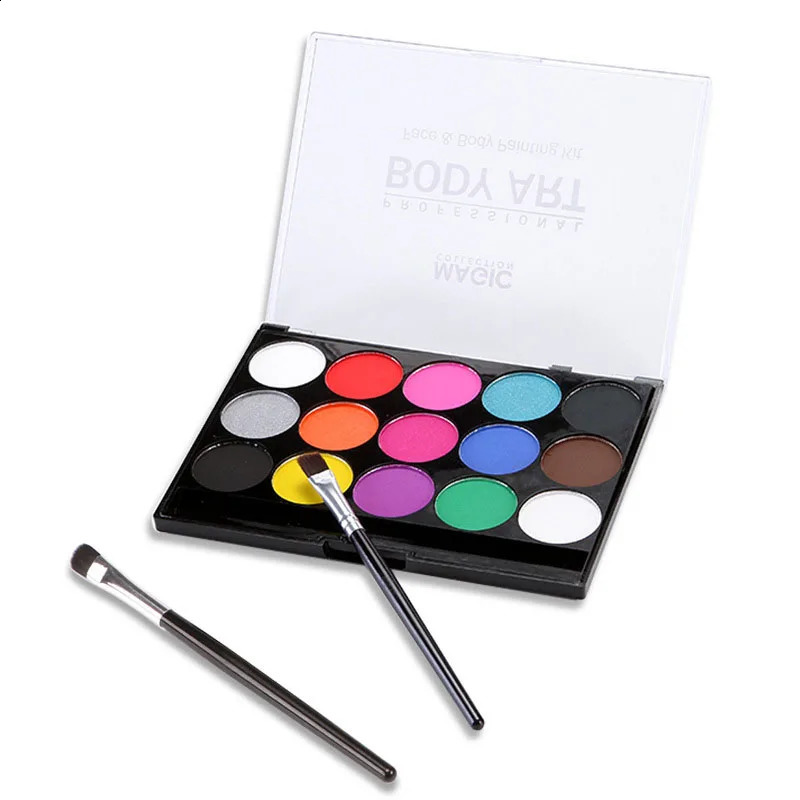 15 colors for and body painting non-toxic and safe watercolor oil with brushes Christmas and Halloween makeup party tools 240829