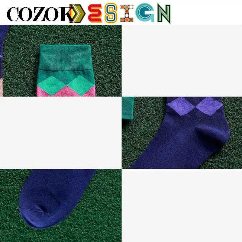 Men's Socks 5 Pairs Male Tide Brand Men Cotton Socks Gradient Color Spring Summer Style Long Wedding Sock Mens Kn High Business Socks Sox Y240830