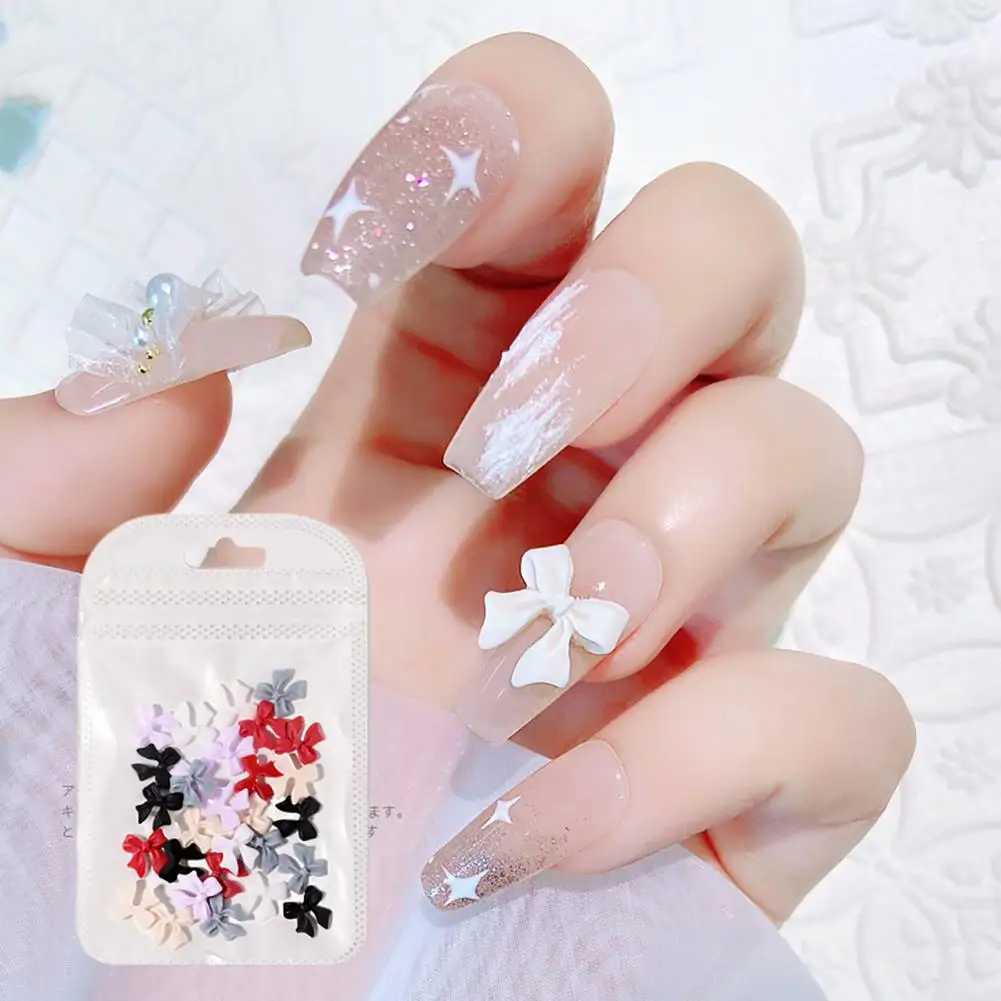 Nail butterfly rhinestone nail art tool shiny and lightweight 3D color nail bow rhinestone bow decoration fashionable style W240829