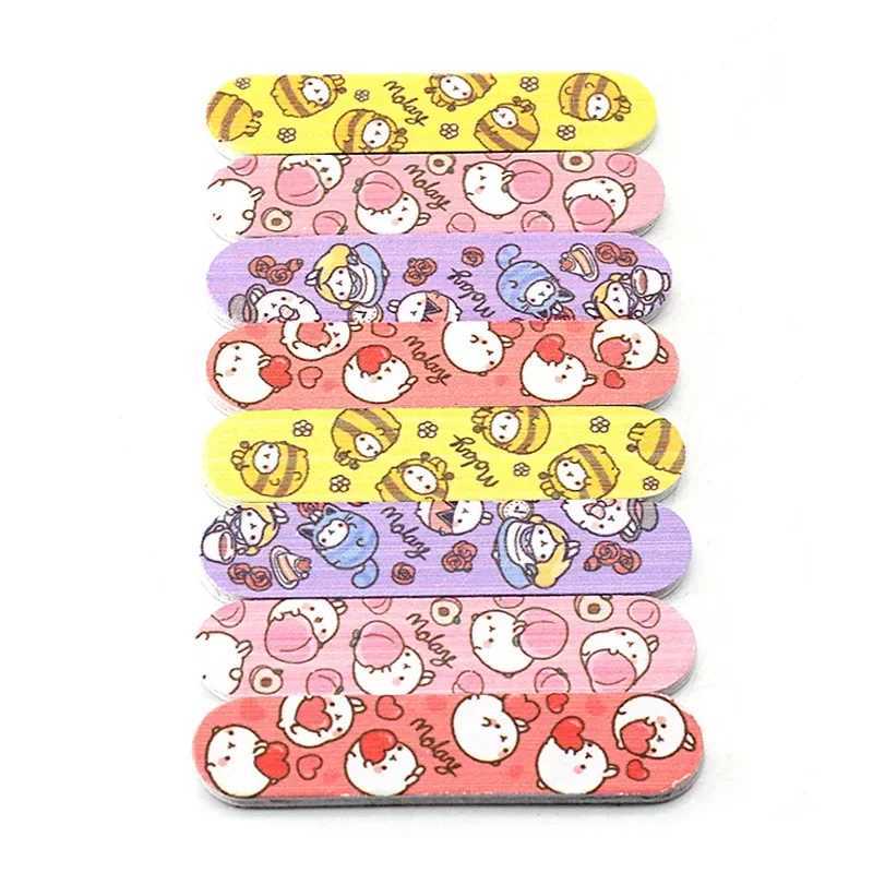 6 pieces of nail files cute mini printing machine sanding double-sided processing machine small sanding strip sanding strip polishing processing tool 