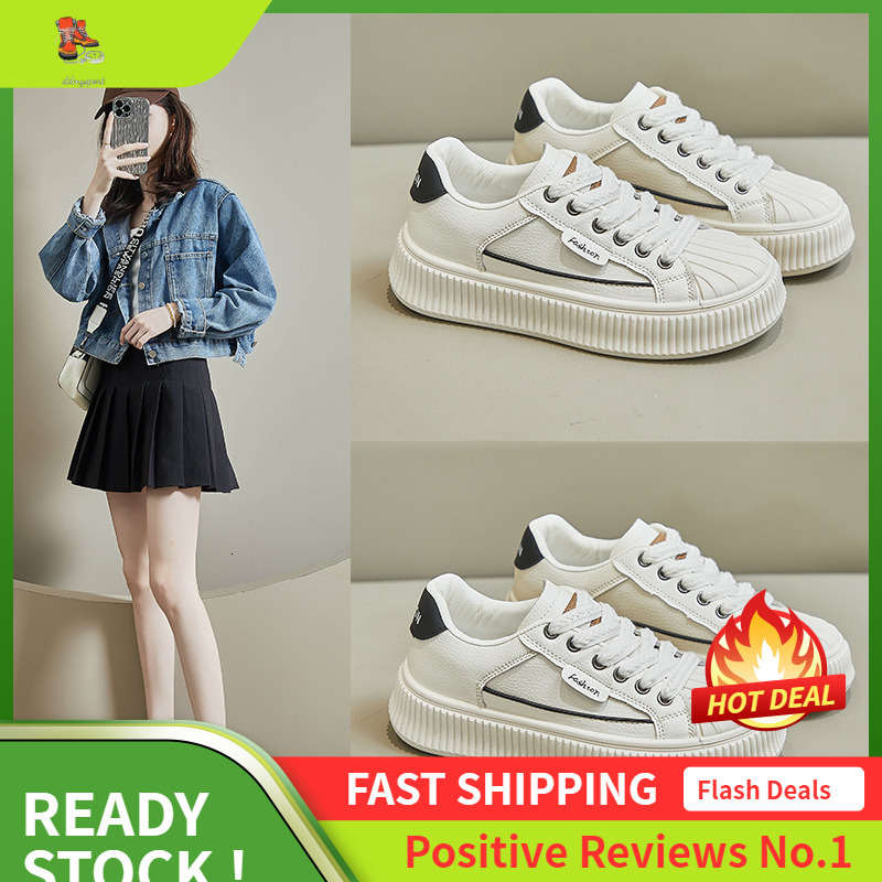 Ddmysports Spring New White Shoes Korean Edition Ins Sports Running Female Students Thick Bottom Eight Increase Leisure Street Photo OUTDOOR