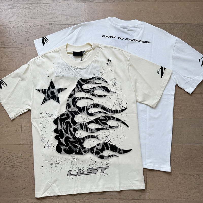 24ss USA Style Letter Print Tee Vintage Designer T shirt Spring Summer Casual Fashion Skateboard Men Women Tshirt 0830