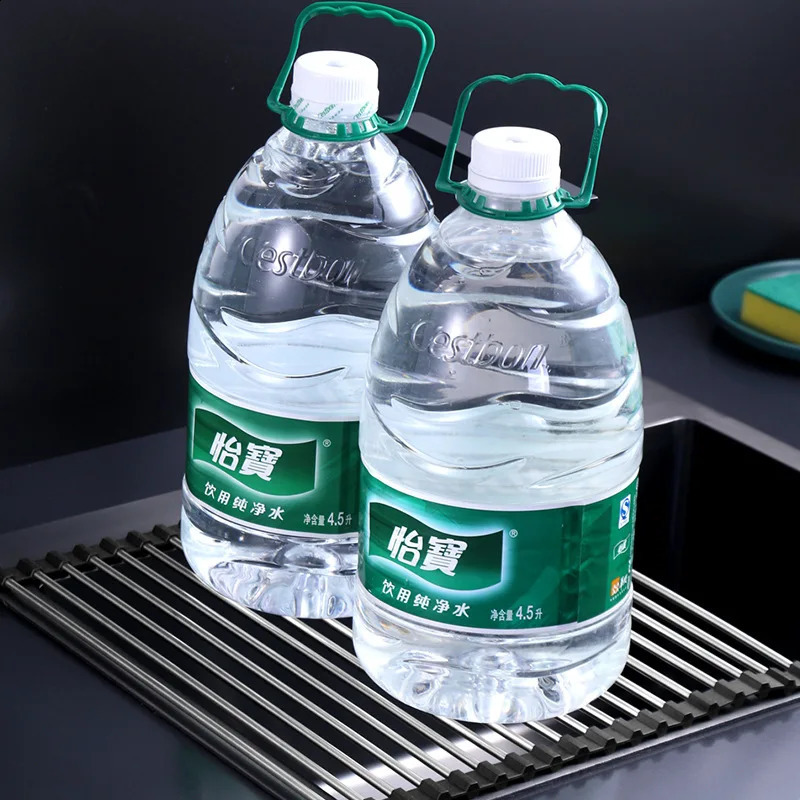 Kitchen sink stainless steel draining rack can be folded fruit and vegetable dishes filter shelf roll storage draining rack 240830