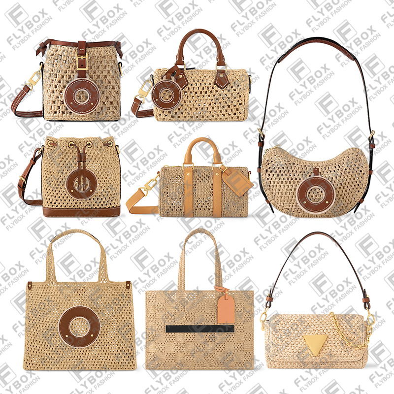 M14303 M14405 M14217 M25008 M25010 M25030 M24722 M24723 Raffia Woven Straw Tote Handbag Shoulder Bag Women Fashion Casual Luxury Designer TOP Quality Fast Delivery