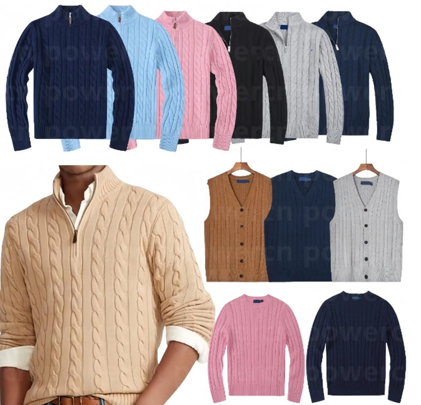 Designer Mens sweaters half zipper sweater long sleeve hoodie Embroidery knitted Hoodies Sports cotton fashion women solid color sweater clothing M-2XL