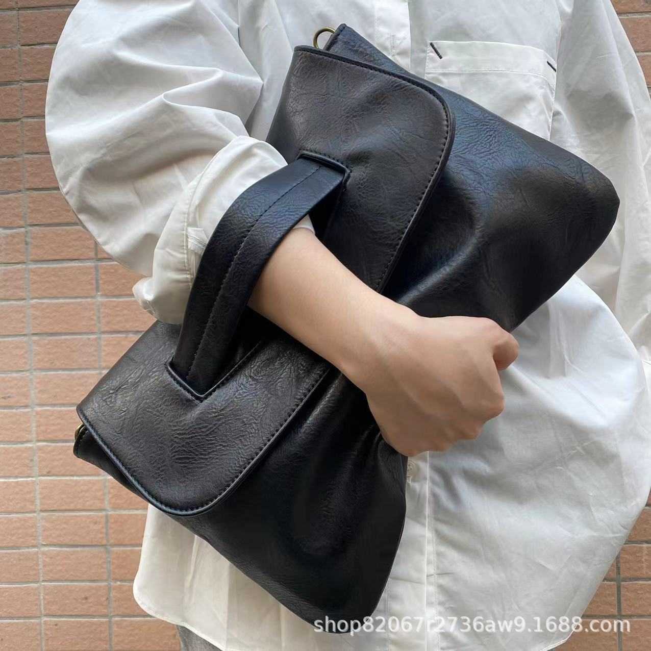 PU Crossbody Single Shoulder Strap Set Handbag Large Capacity Document Bag Storage Bag Official Document bags 240815