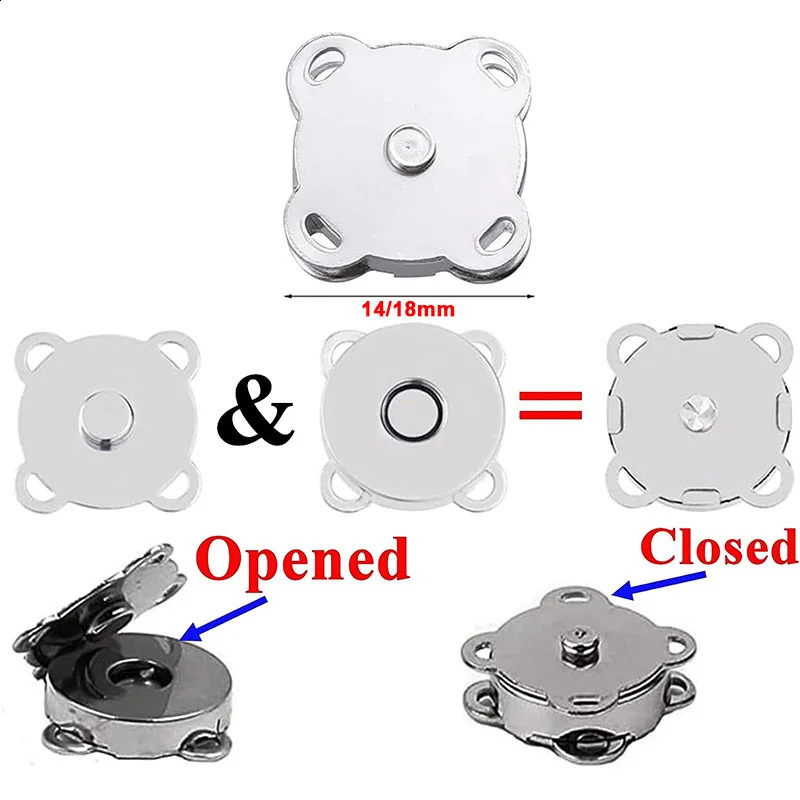 110Sets Magnetic Snap Button Metal Invisible Sew on Lock Clasps Fasteners for Purse Bags Clothes Craft DIY Accessories y241226