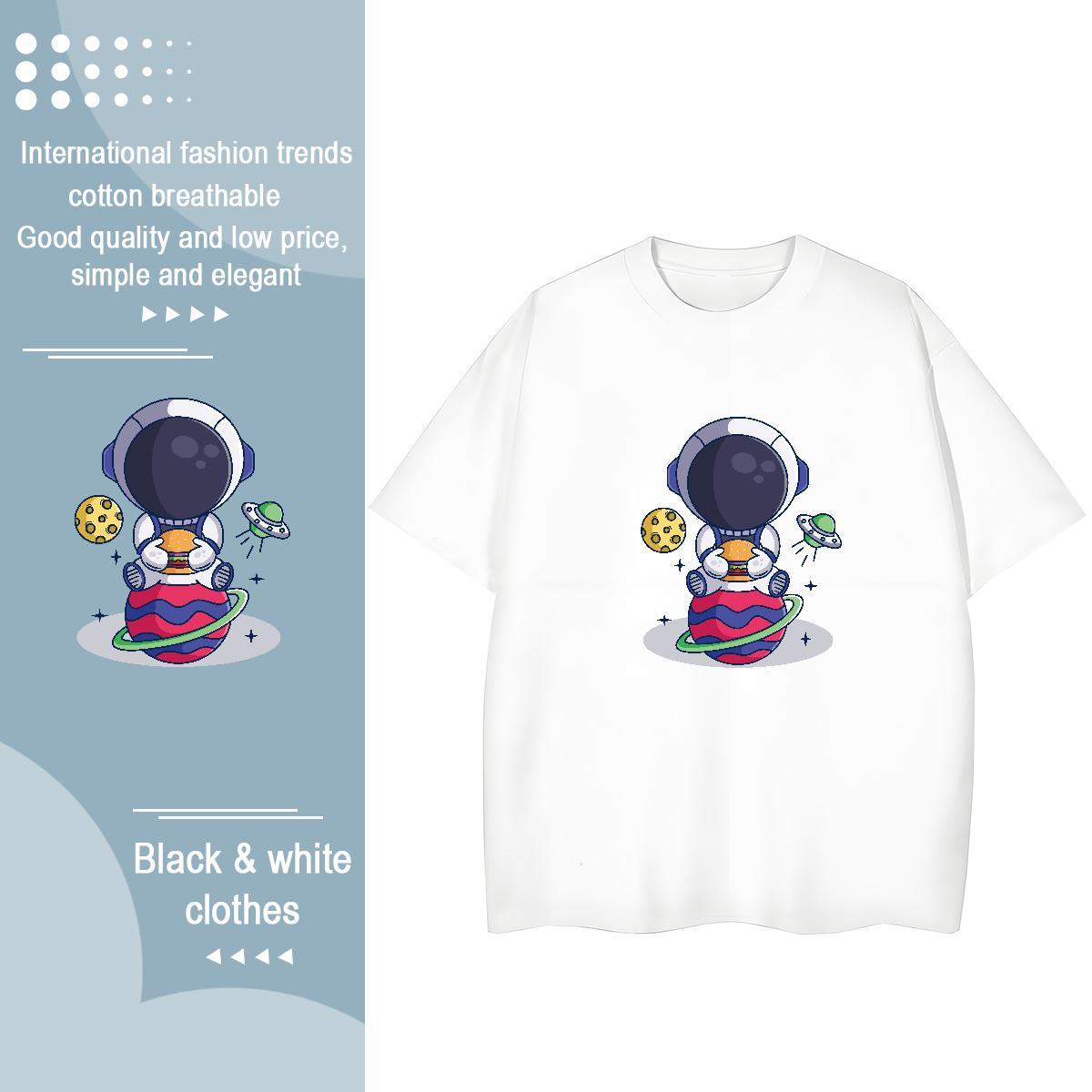 Brand Lady T shirt 230g 100% Cotton universe Hip Hop Street T-Shirts Breathable Short Sleeve Skull Wear