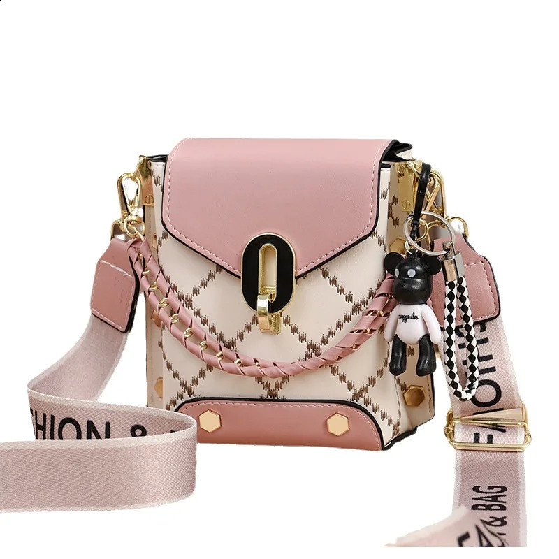 Womens fashion paradigm simple square single shoulder ten font fashionable mini phone bag 240830 90d7