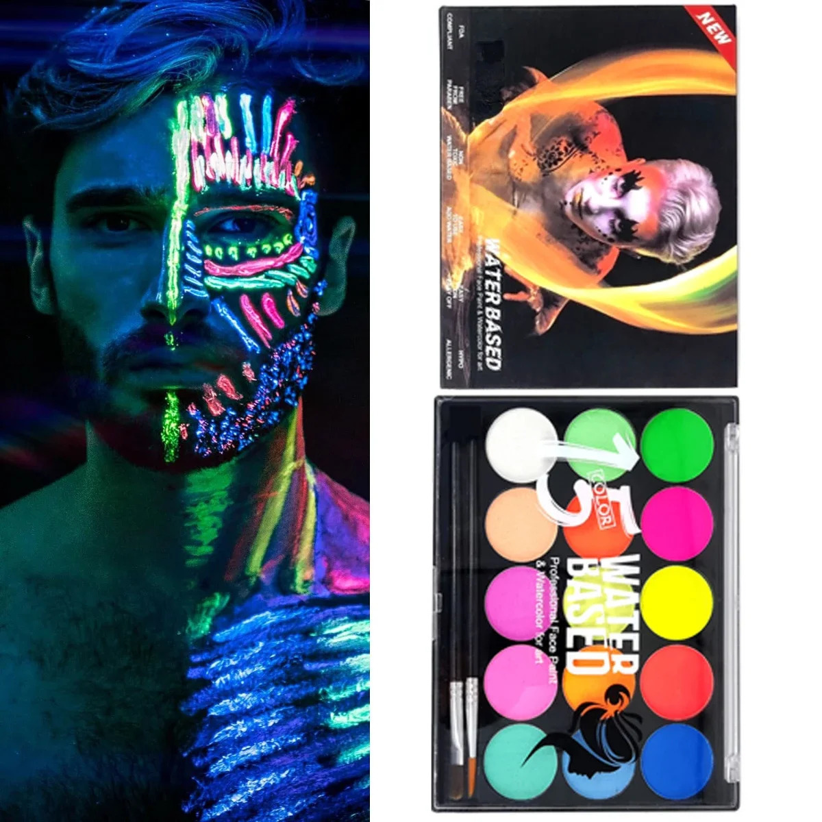 painting painting painting eye shadow is easy to clean painting Festival acrylic painting Halloween makeup 240829