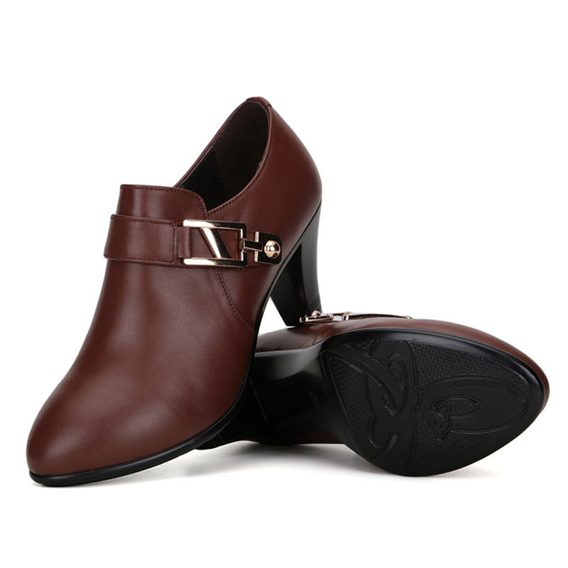 2025 spring PU leather elegant spike heels office lady Business dress fashion big size women shoes EU36-41