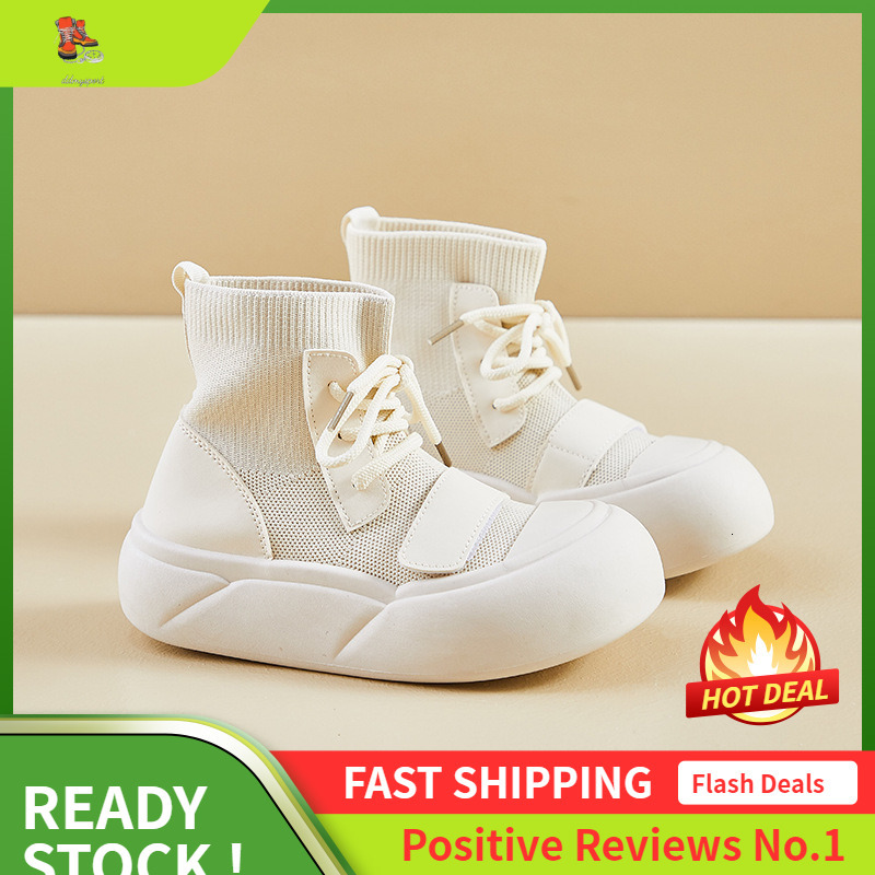 Ddmysports Ins Trendy Korean Version High Bang Fly Woven Fabric For Women Autumn New Style Student Running Casual Board Shoes Height Increasing XT OUT