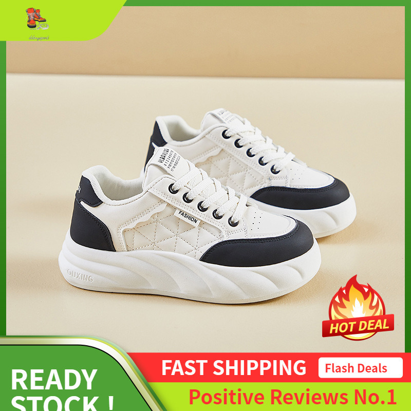 Ddmysports Autumn White New Korean Edition Ins Female Students Thick Soled Eight Increasing Sports Board Casual Shoes KT OUTDOOR