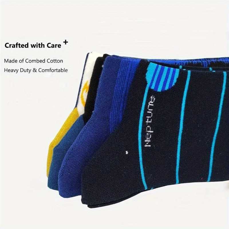 Men's Socks 4pairs Men Socks Personality Hip Hop Fashion Design Harajuku Skateboard Casual Happy Funny Fruit Stripe Printing Stock Y2408305B7U