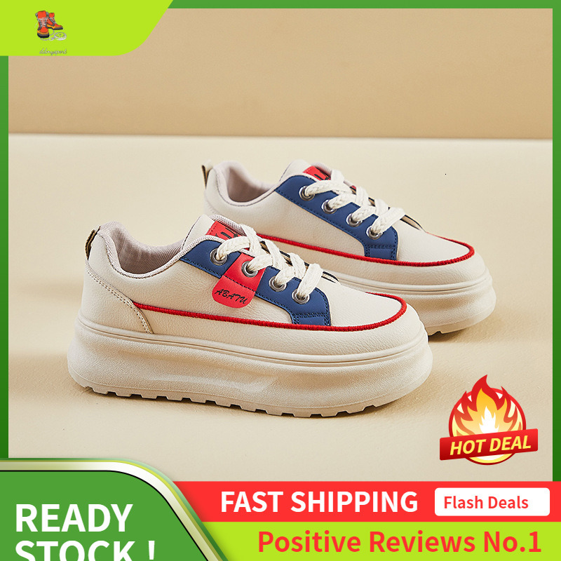 Ddmysports Autumn White New Korean Version Ins Female Student Thick Soled Height Increasing Sports Board Casual Shoes ZY OUTDOOR