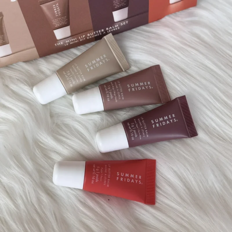 5g 4pcs The Mini Lip Butter Balm Set Moisturizing Smooth Soft Lips Cosmetics vanilla beige Brown Sugar top quality Makeup Fast Ship Gift Kit 2 Sets