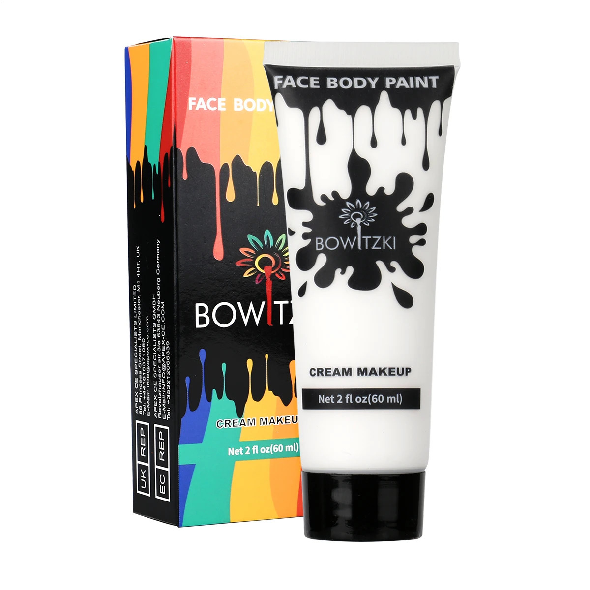 Bowitzki and body painting 2oz cream makeup 60ml water-based painting special effects for adults and children Halloween 240829