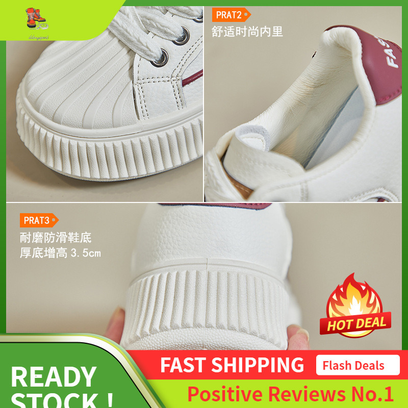Ddmysports Spring New White Shoes Korean Edition Ins Sports Running Female Students Thick Bottom Eight Increase Leisure Street Photo OUTDOOR